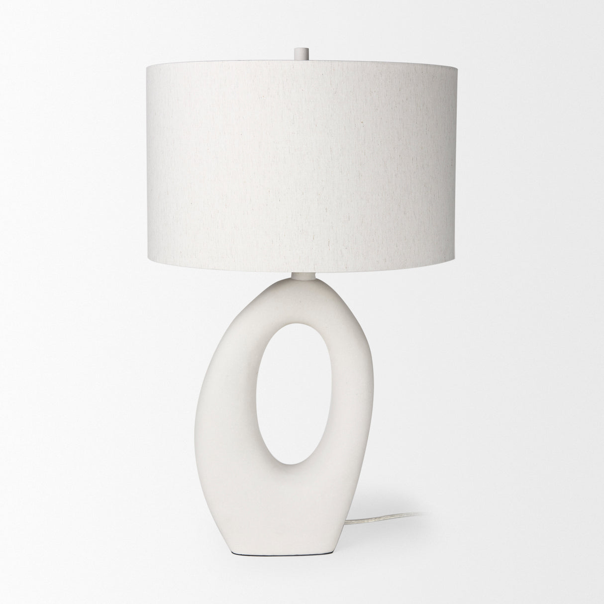 Tao 20.0L x 20.0W x 33.0H Cream Base W/White Shade Table Lamp from Mercana - Luna Furniture