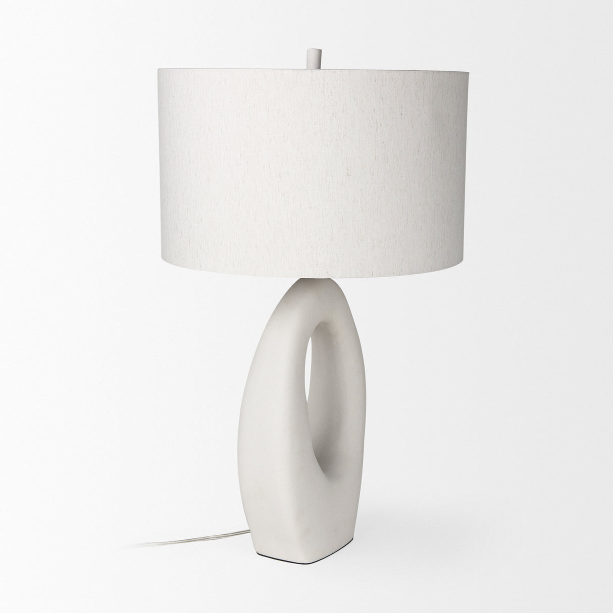 Tao 20.0L x 20.0W x 33.0H Cream Base W/White Shade Table Lamp from Mercana - Luna Furniture