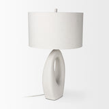 Tao 20.0L x 20.0W x 33.0H Cream Base W/White Shade Table Lamp from Mercana - Luna Furniture