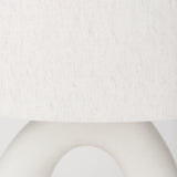 Tao 20.0L x 20.0W x 33.0H Cream Base W/White Shade Table Lamp from Mercana - Luna Furniture