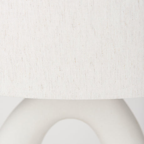 Tao 20.0L x 20.0W x 33.0H Cream Base W/White Shade Table Lamp from Mercana - Luna Furniture
