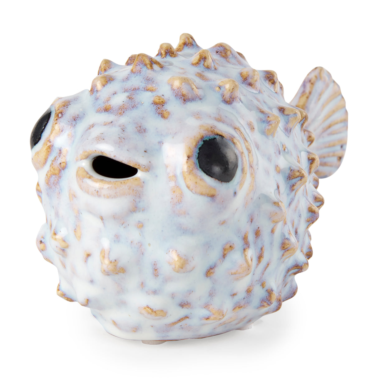 Spike I (Small) 8L x 4W Off-White Ceramic Puffer Fish from Mercana - Luna Furniture