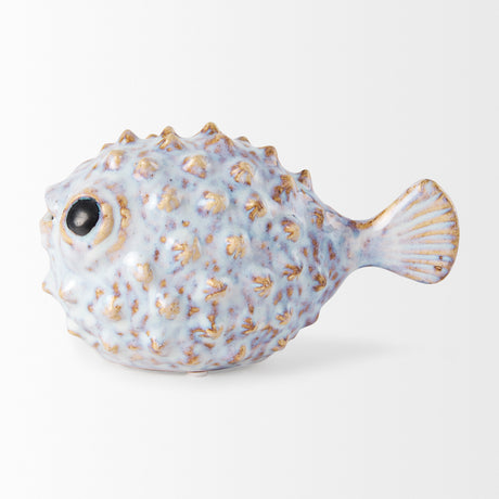 Spike I (Small) 8L x 4W Off-White Ceramic Puffer Fish from Mercana - Luna Furniture
