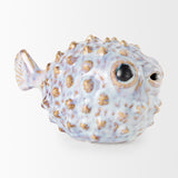 Spike I (Small) 8L x 4W Off-White Ceramic Puffer Fish from Mercana - Luna Furniture