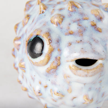 Spike I (Small) 8L x 4W Off-White Ceramic Puffer Fish from Mercana - Luna Furniture