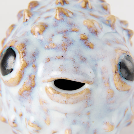 Spike I (Small) 8L x 4W Off-White Ceramic Puffer Fish from Mercana - Luna Furniture