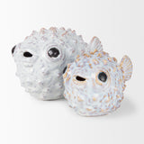 Spike I (Small) 8L x 4W Off-White Ceramic Puffer Fish from Mercana - Luna Furniture