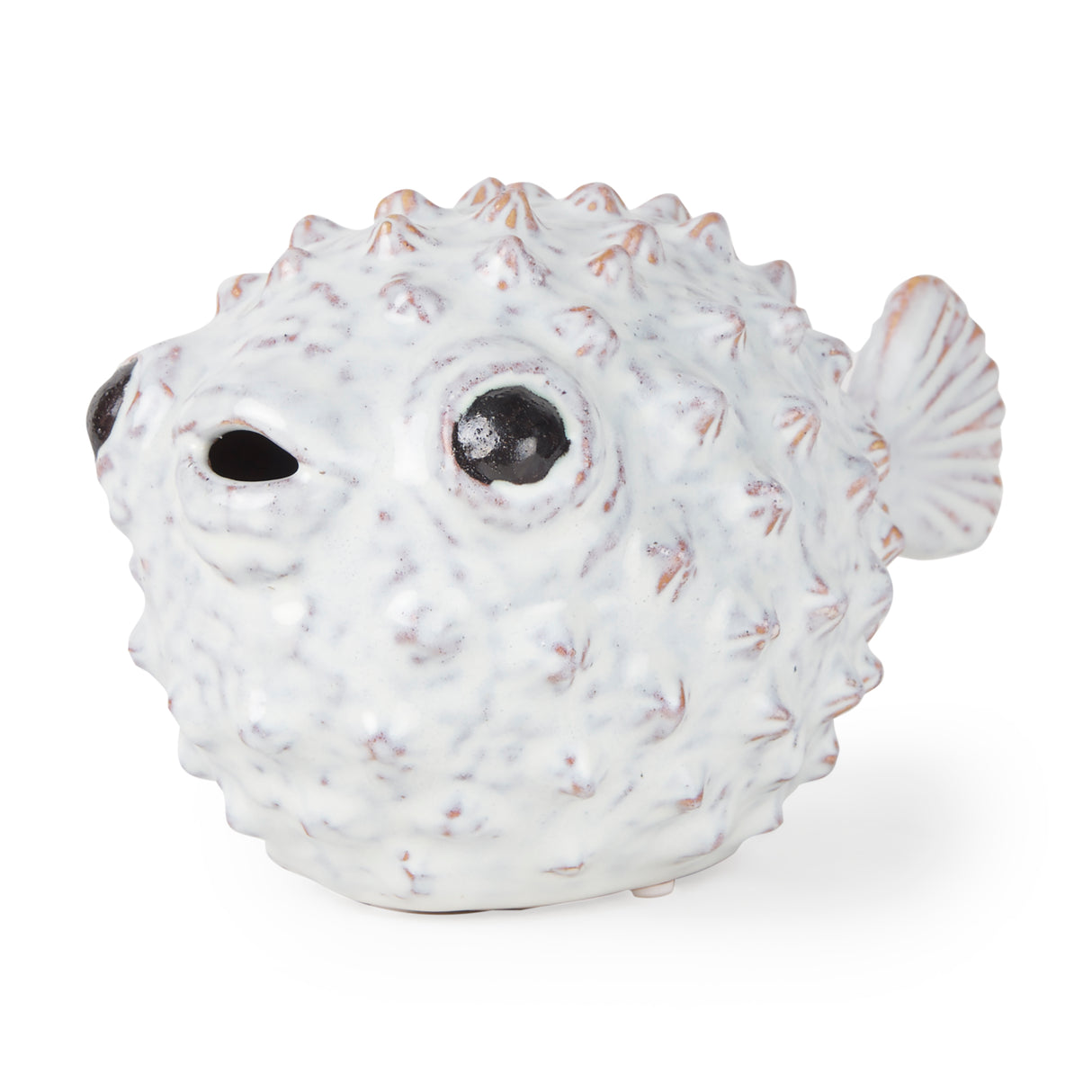 Spike II (Large) 10L x 6W Off-White Ceramic Puffer Fish from Mercana - Luna Furniture