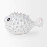 Spike II (Large) 10L x 6W Off-White Ceramic Puffer Fish from Mercana - Luna Furniture