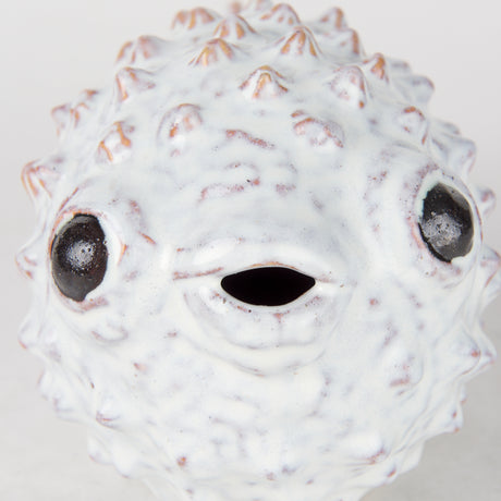 Spike II (Large) 10L x 6W Off-White Ceramic Puffer Fish from Mercana - Luna Furniture