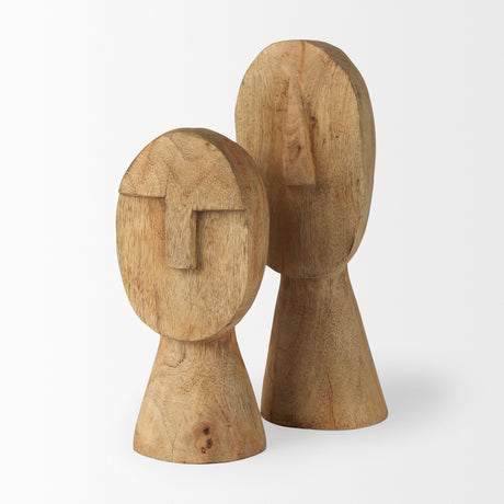 Ivan Large Wooden Head Sculpture from Mercana - Luna Furniture