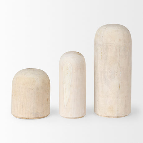 Knox Short White-Wash Wood Decorative Object from Mercana - Luna Furniture