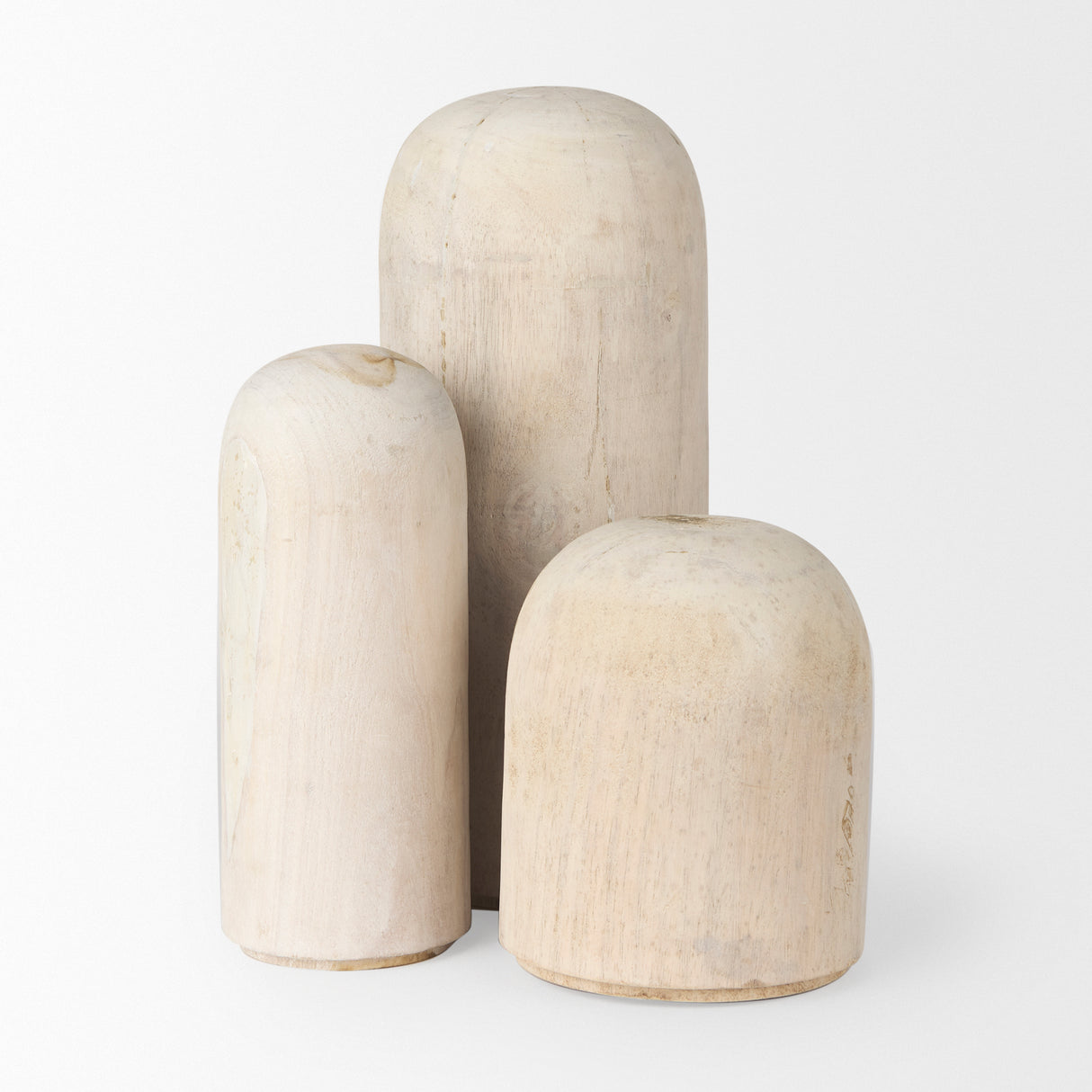 Knox Short White-Wash Wood Decorative Object from Mercana - Luna Furniture