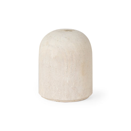 Knox Short White-Wash Wood Decorative Object from Mercana - Luna Furniture