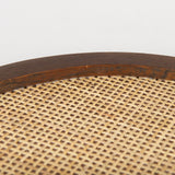 Silas Cane and Medium Brown Wood Round Tray from Mercana - Luna Furniture