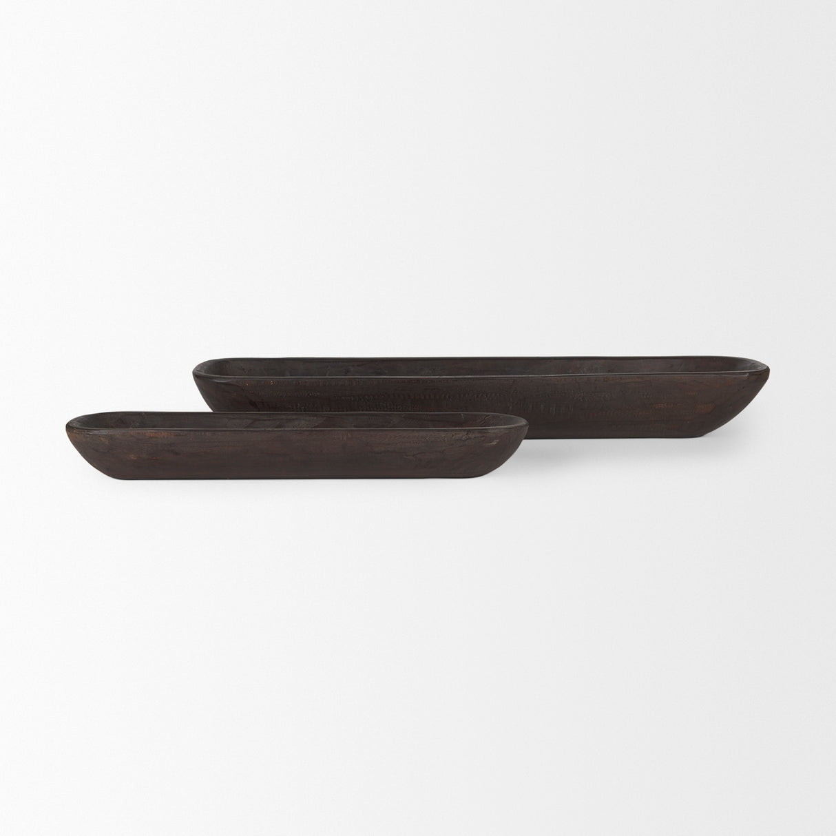 Athena Set of 2 Extra Large Black-Brown Reclaimed Wood Trays from Mercana - Luna Furniture