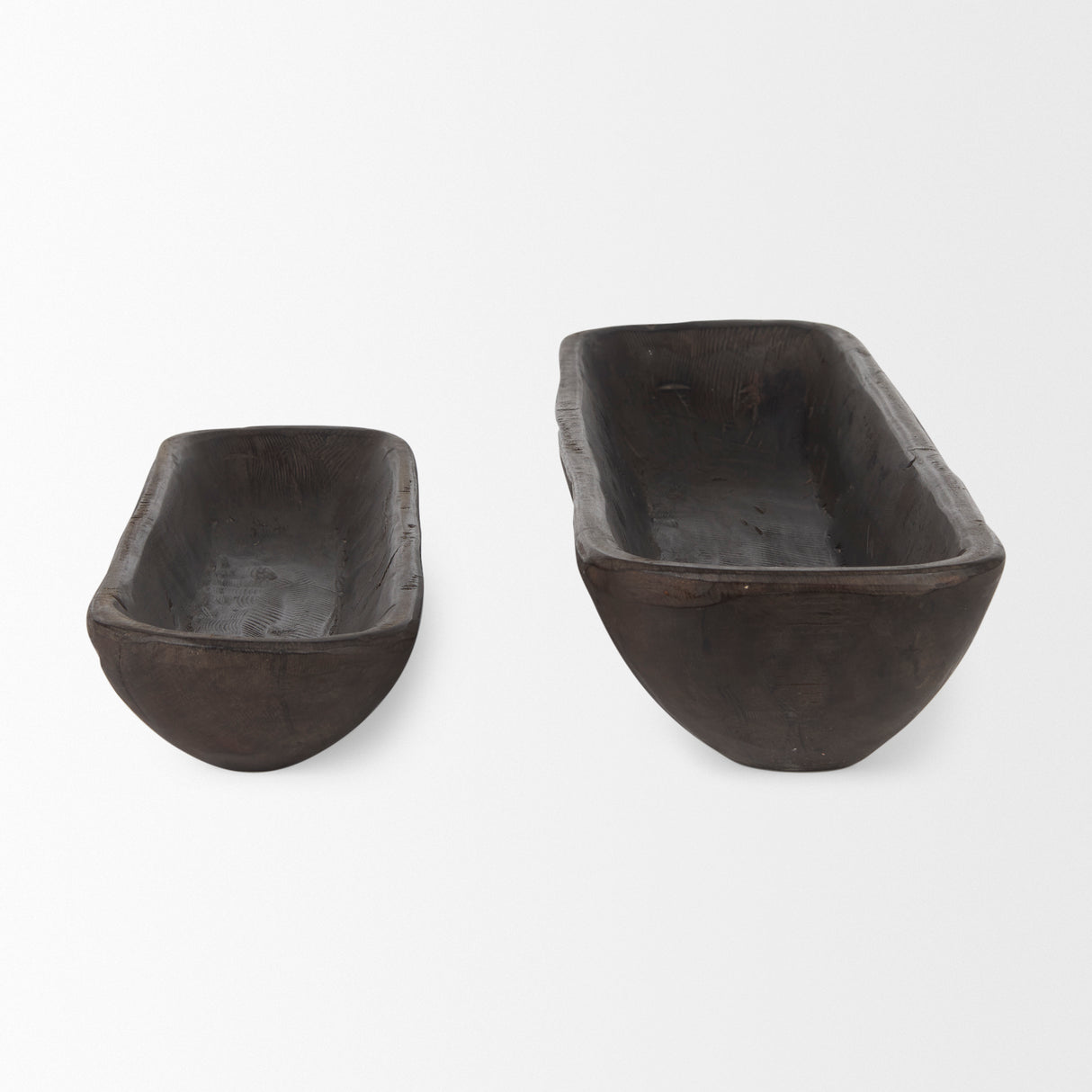 Athena Set of 2 Extra Large Black-Brown Reclaimed Wood Trays from Mercana - Luna Furniture