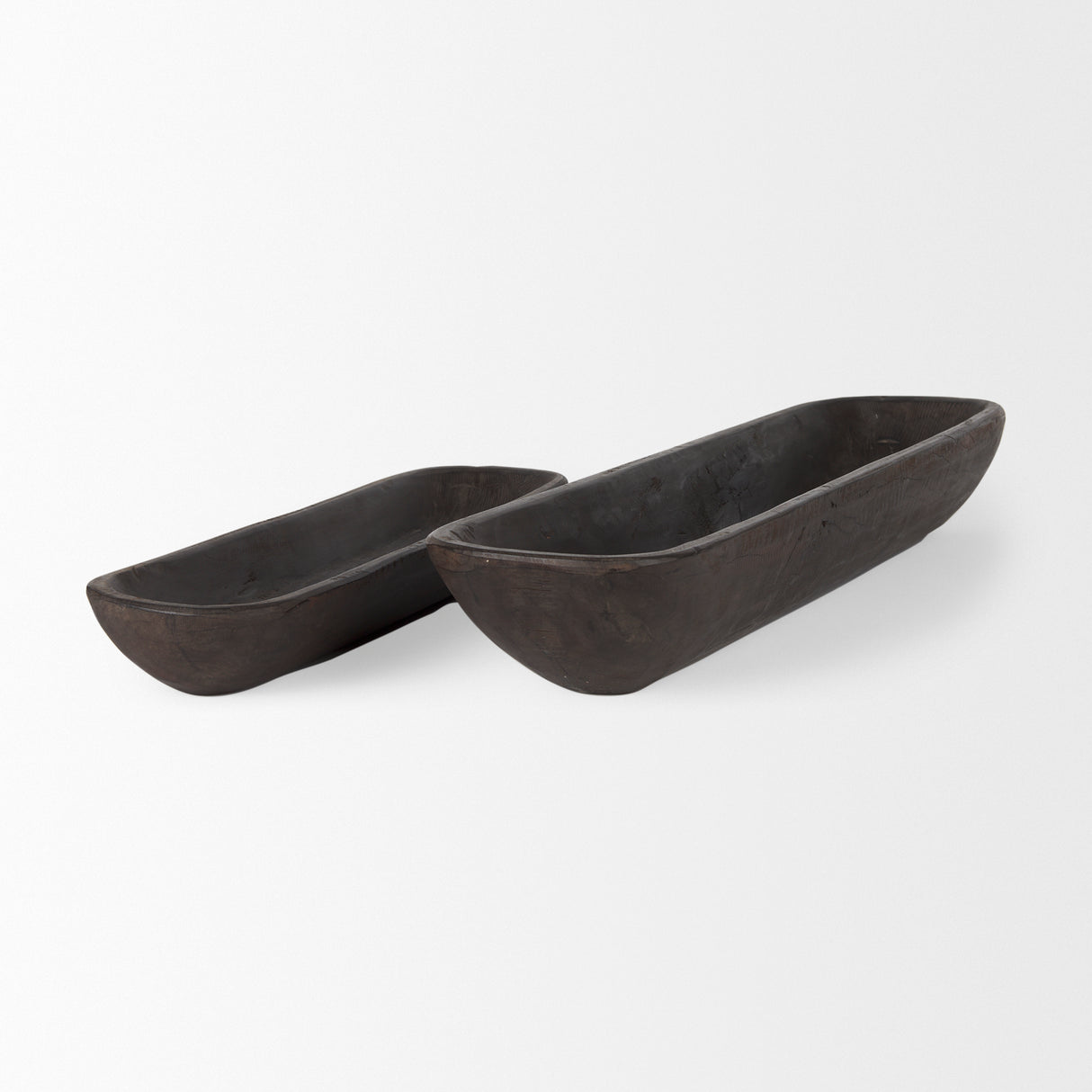Athena Set of 2 Extra Large Black-Brown Reclaimed Wood Trays from Mercana - Luna Furniture