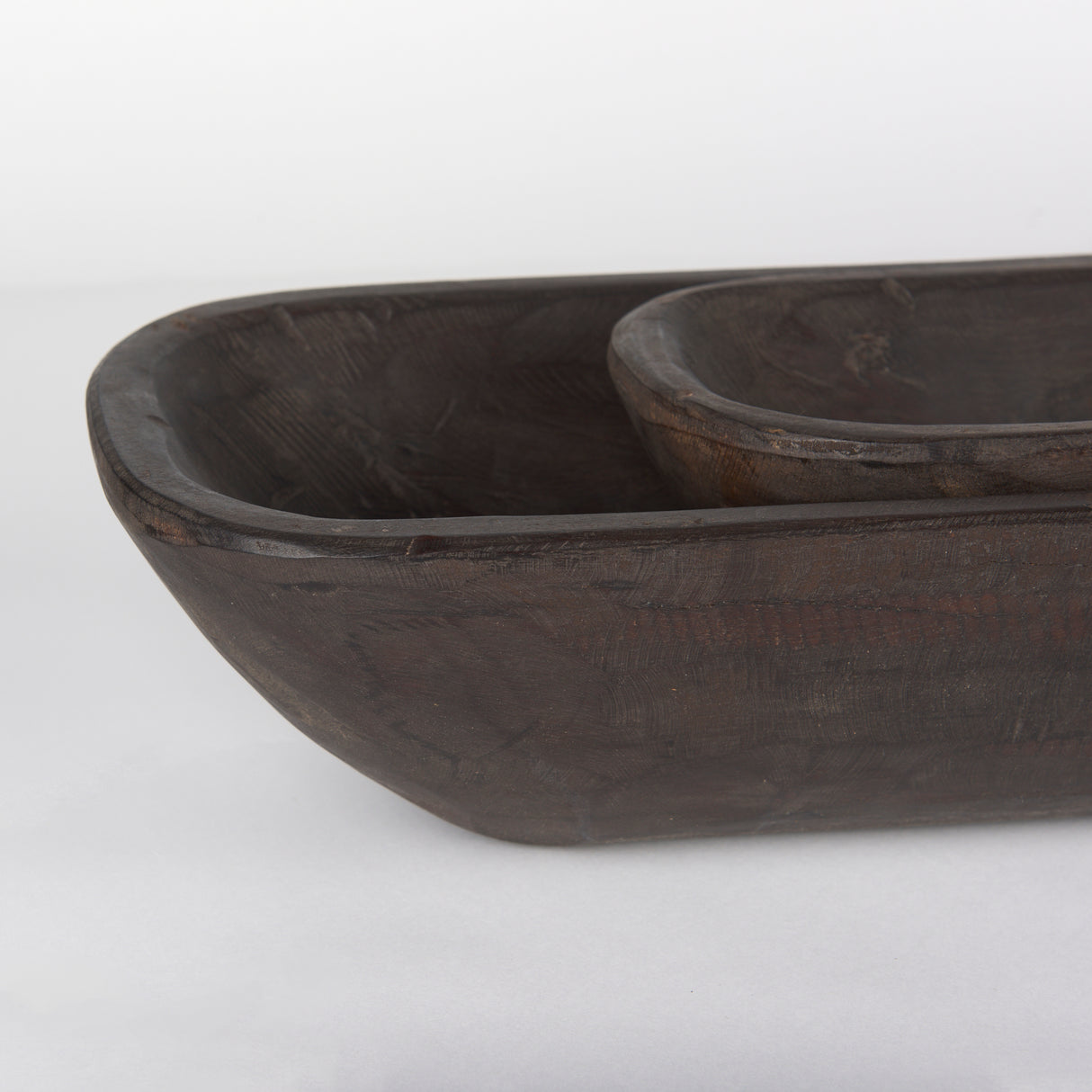 Athena Set of 2 Extra Large Black-Brown Reclaimed Wood Trays from Mercana - Luna Furniture