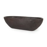 Athena Extra Large Oblong Black-Brown Reclaimed Wood Bowl from Mercana - Luna Furniture