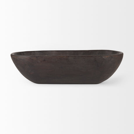 Athena Extra Large Oblong Black-Brown Reclaimed Wood Bowl from Mercana - Luna Furniture