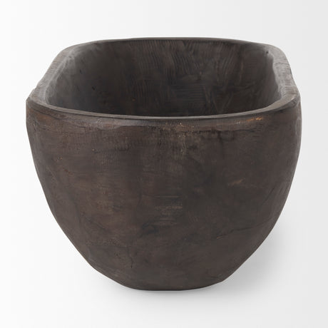 Athena Extra Large Oblong Black-Brown Reclaimed Wood Bowl from Mercana - Luna Furniture