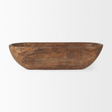 Athena Extra Large Oblong Medium Brown Reclaimed Wood Bowl from Mercana - Luna Furniture