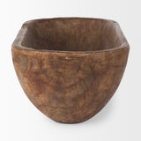 Athena Extra Large Oblong Medium Brown Reclaimed Wood Bowl from Mercana - Luna Furniture