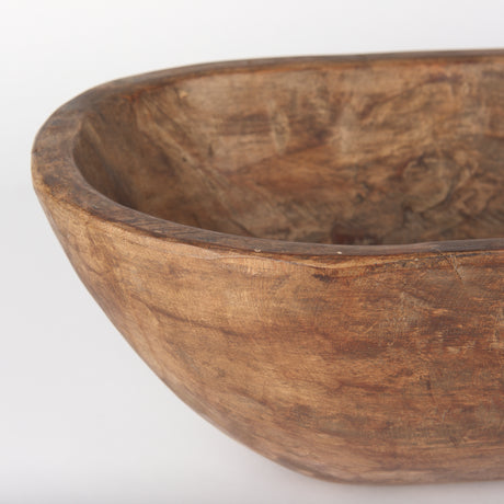 Athena Extra Large Oblong Medium Brown Reclaimed Wood Bowl from Mercana - Luna Furniture