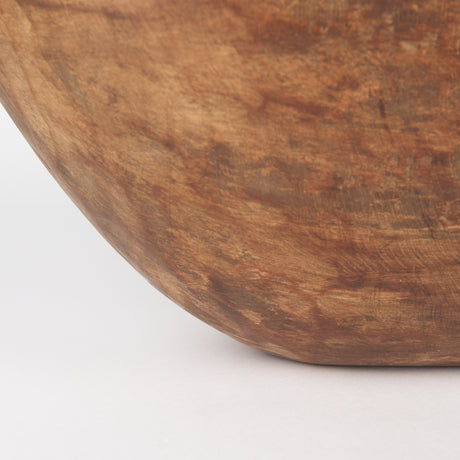 Athena Extra Large Oblong Medium Brown Reclaimed Wood Bowl from Mercana - Luna Furniture