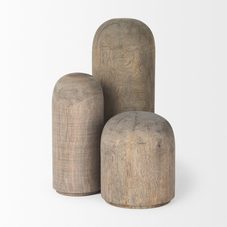 Knox Medium Gray-Wash Wood Decorative Object from Mercana - Luna Furniture