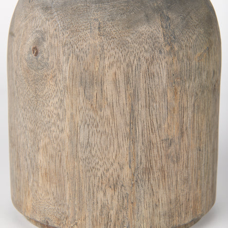 Knox Short Gray-Wash Wood Decorative Object from Mercana - Luna Furniture