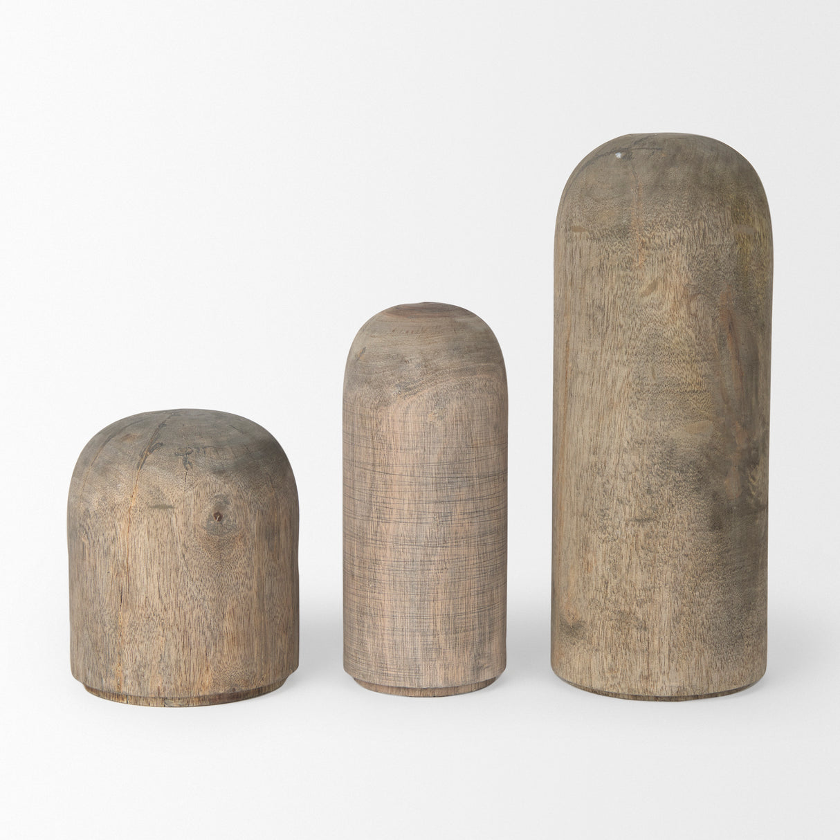 Knox Short Gray-Wash Wood Decorative Object from Mercana - Luna Furniture