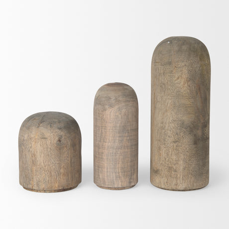 Knox Short Gray-Wash Wood Decorative Object from Mercana - Luna Furniture