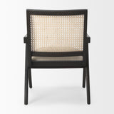 Donna Black Wood Cane-Back w/ Beige Upholstered Seat Dining Chair from Mercana - Luna Furniture