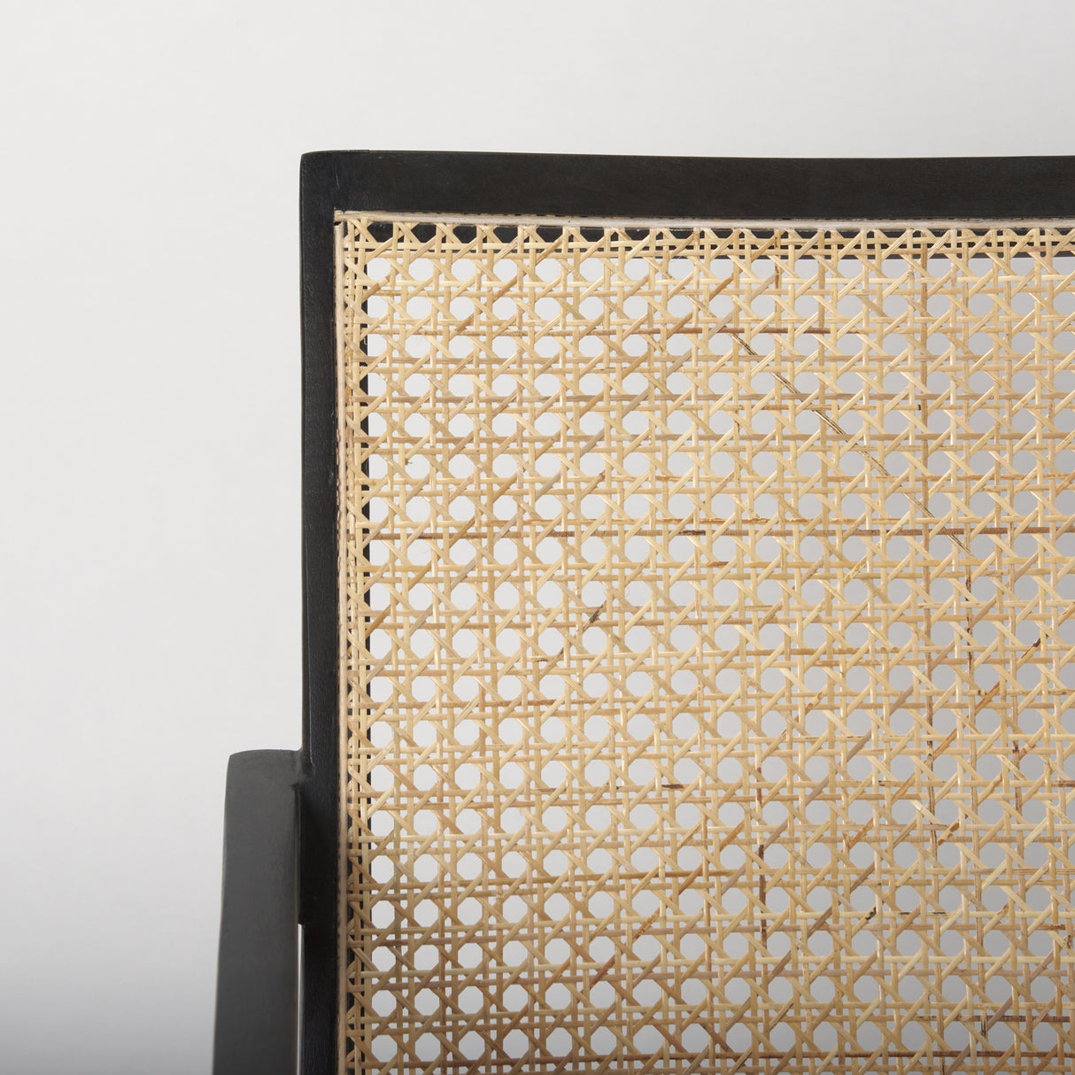 Donna Black Wood Cane-Back w/ Beige Upholstered Seat Dining Chair from Mercana - Luna Furniture