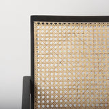 Donna Black Wood Cane-Back w/ Beige Upholstered Seat Dining Chair from Mercana - Luna Furniture