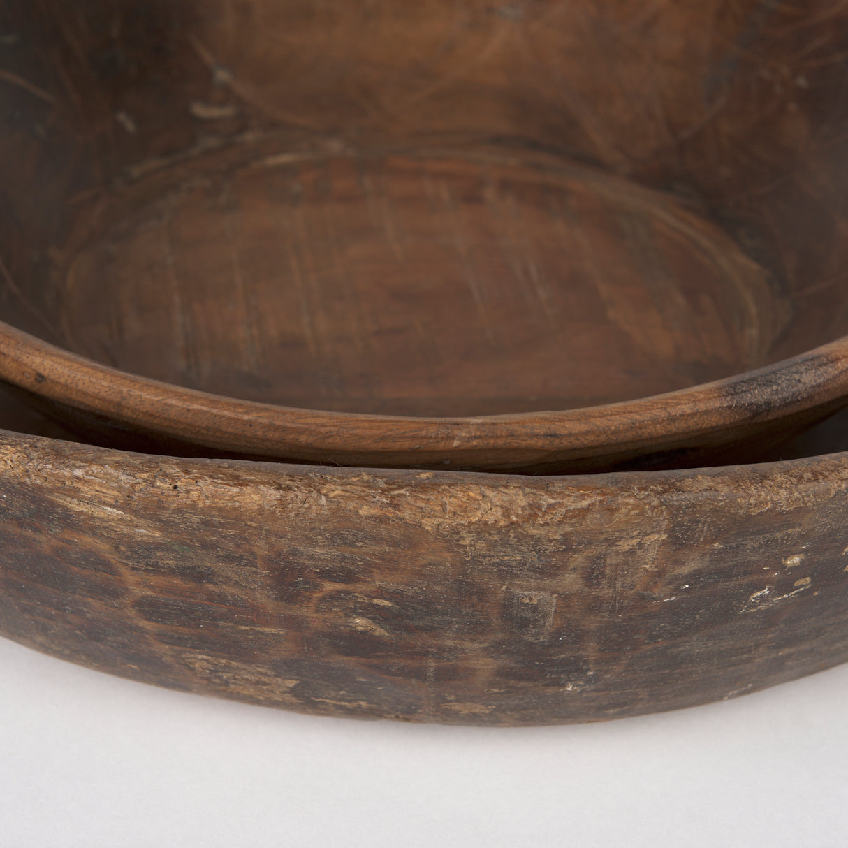 Nikita Set of 2 Large Medium Brown Reclaimed Wood Bowls from Mercana - Luna Furniture