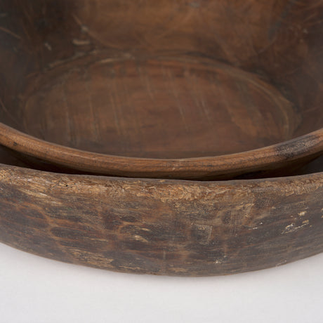 Nikita Set of 2 Large Medium Brown Reclaimed Wood Bowls from Mercana - Luna Furniture
