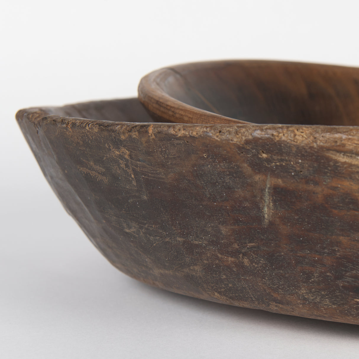 Nikita Set of 2 Large Medium Brown Reclaimed Wood Bowls from Mercana - Luna Furniture