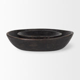 Nikita Set of 2 Large Black-Brown Reclaimed Wood Bowls from Mercana - Luna Furniture
