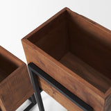 Jadine Set of 2 Medium Brown Wood w/ Black Metal Rectangle Frames from Mercana - Luna Furniture