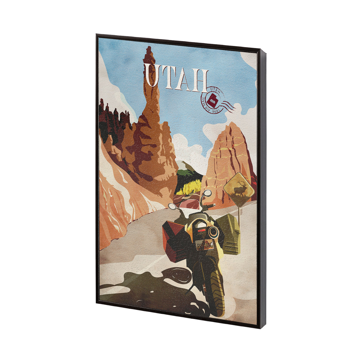 Utah Go USA (SM) by Mercana Studio a Hand Embellished Decograph Framed Art Print from Mercana - Luna Furniture