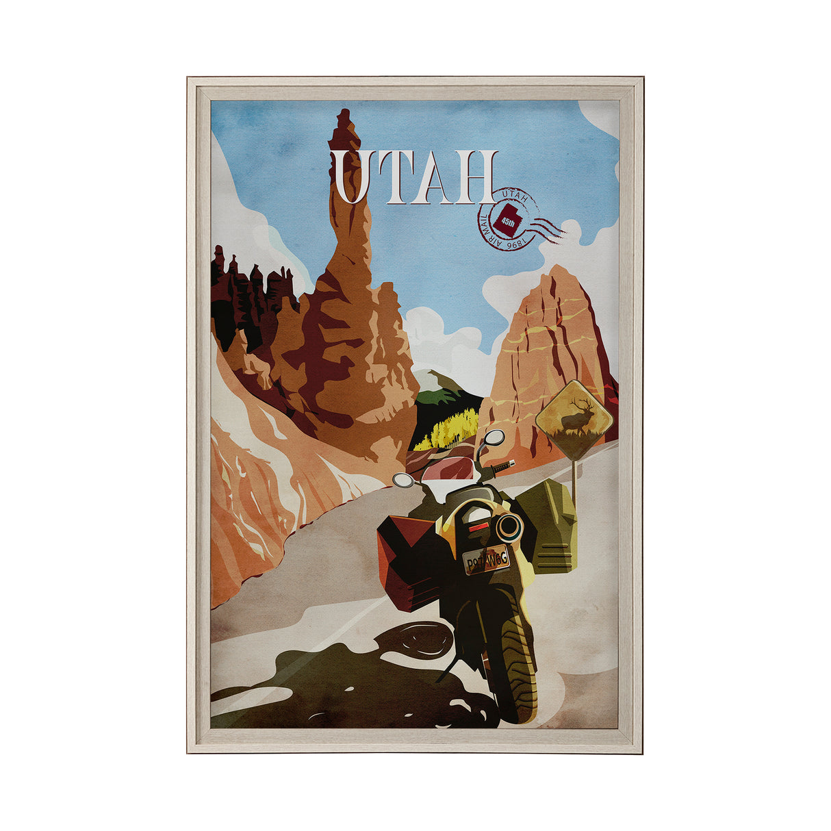 Utah Go USA (XL) by Mercana Studio a Hand Embellished Decograph Framed Art Print under Glass from Mercana - Luna Furniture