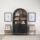 Sloan 47.5W x 85.5H Black Wood W/Black Metal Frame Arch Cabinet from Mercana - Luna Furniture
