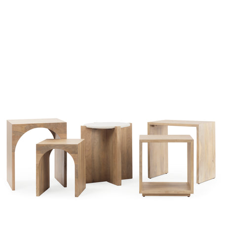 Bianca Wood and Marble Accent Table from Mercana - Luna Furniture