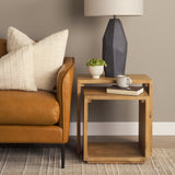 Alanna 22.0L x 15.0W x 22.0H Set of 2 Brown Wood Nesting Accent Tables from Mercana - Luna Furniture