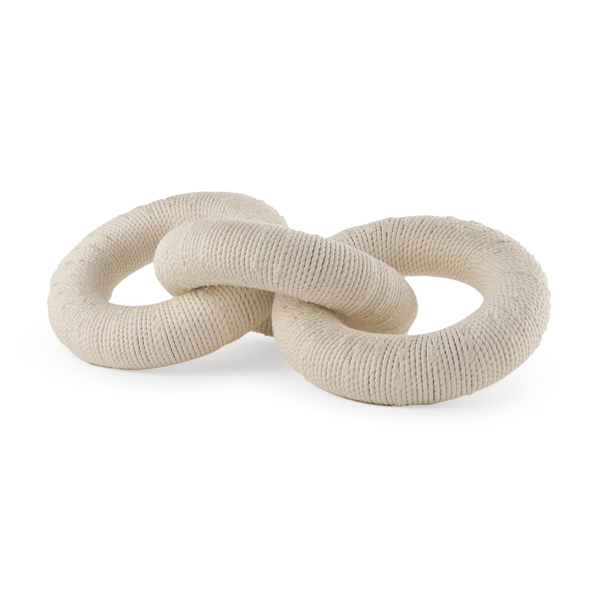 Alize Cotton Rope Wrapped Solid Wood Circular Chain Link Decorative Ob ...