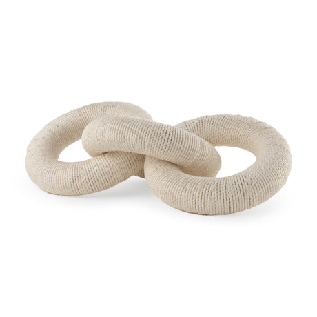 Alize Cotton Rope Wrapped Solid Wood Circular Chain Link Decorative Object from Mercana - Luna Furniture