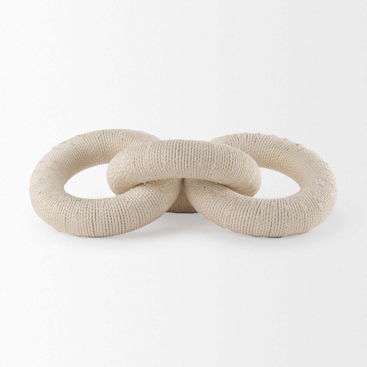 Alize Cotton Rope Wrapped Solid Wood Circular Chain Link Decorative Object from Mercana - Luna Furniture